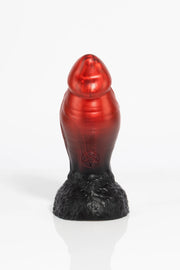 a product photo of the front of a minotaur dildo.