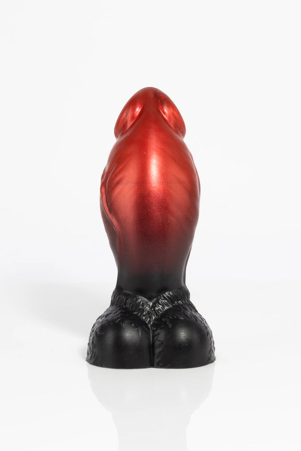 A front facing photo of a minotaur dildo.