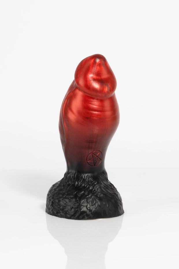 A product photo of a minotaur dildo showing the Twisted Beast logo.