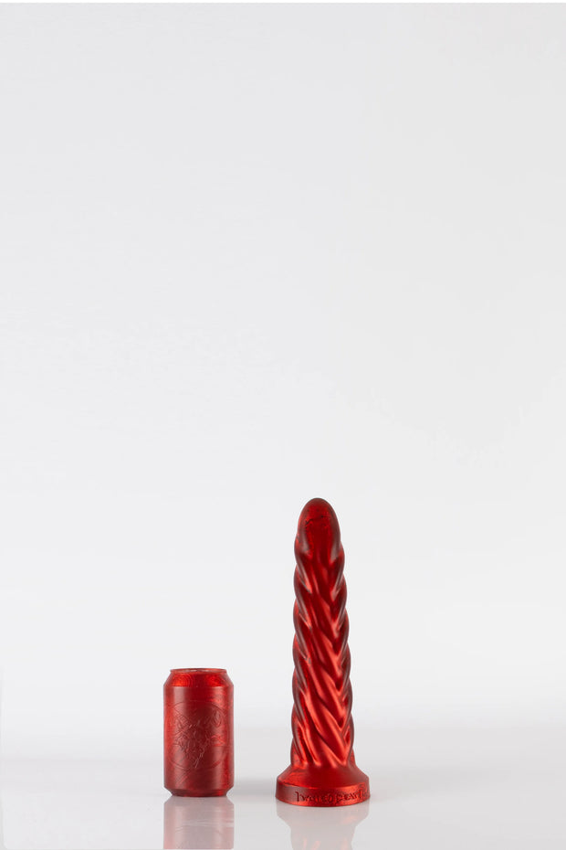 A red deep dildo in small size. 