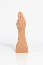 A product photo of a fist dildo from the back.