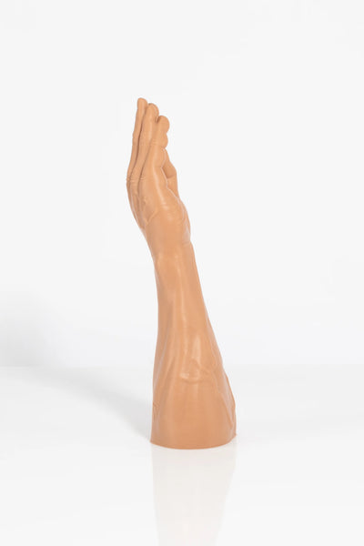 A product photo of a fist dildo.