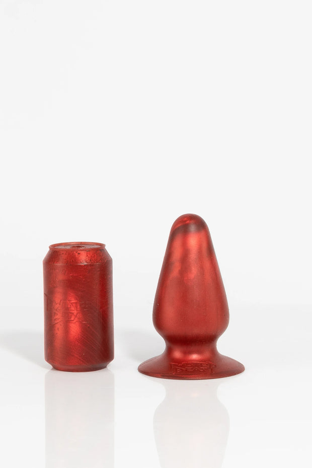 A medium-sized red anal butt plug.